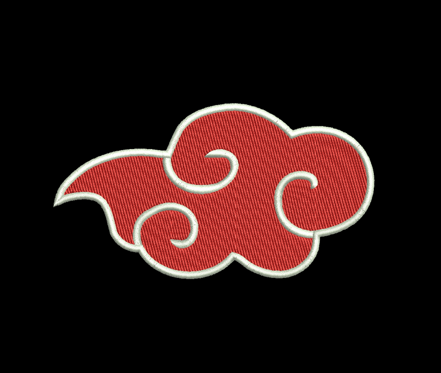 Naruto: Símbolo Folha Renegada Plata + Nuvem Vermelha da Akatsuki
