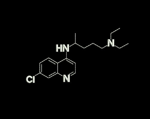 Matriz De Bordado Cloroquina para bordar. Fórmula Estrutural Molecular Hidroxicloroquina.