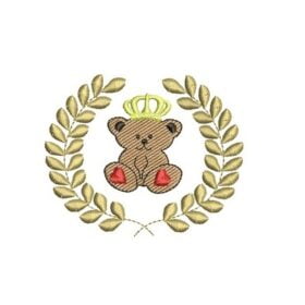 Matriz De Bordado Moldura Urso Rei para bordar. Ramo