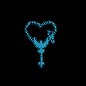 Matriz De Bordado Terço Com Pombo e Fé para bordar. 