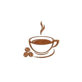 Matriz De Bordado Xícara De Café para bordar. 