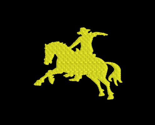 Matriz De Bordado Cowboy Montado No Cavalo Para Bordar.