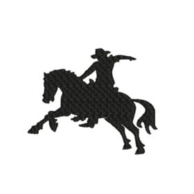 Matriz De Bordado Cowboy Montado No Cavalo Para Bordar.