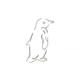 Matriz De Bordado Pinguim Para Bordar. Contorno Sem Preenchimento