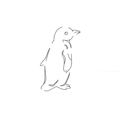Matriz De Bordado Pinguim Para Bordar. Contorno Sem Preenchimento
