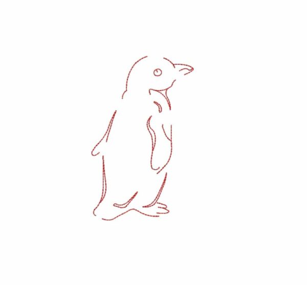 Matriz De Bordado Pinguim Para Bordar. Contorno Sem Preenchimento