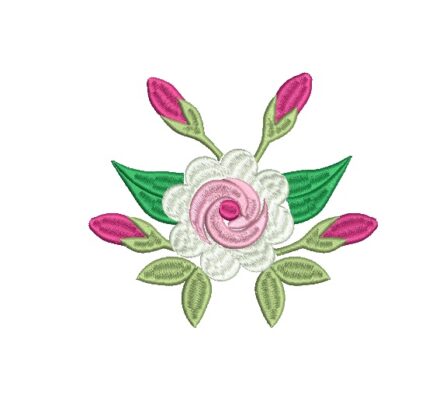 Matriz De Bordado Flor Rococó Para Bordar. 