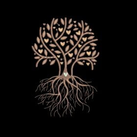 Matriz De Bordado Árvore Da Vida Para Bordar. Árvore Com Raízes