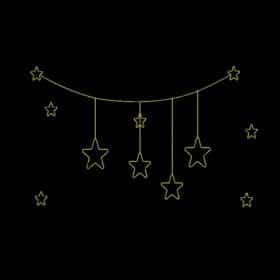 Matriz De Bordado Estrelas Penduradas Para Bordar. 