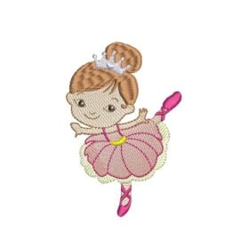 Matriz De Bordado Bailarina Com Coroa para bordar. 