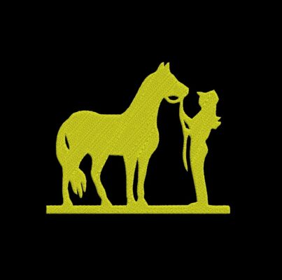 Matriz De Bordado Cowgirl para bordar. Menina com cavalo