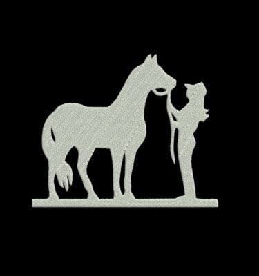 Matriz De Bordado Cowgirl para bordar. Menina com cavalo