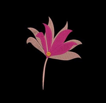 Matriz De Bordado Flor Com Pétalas Rosas para bordar.