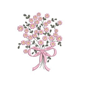 Matriz De Bordado Flores Com Laço para bordar. 