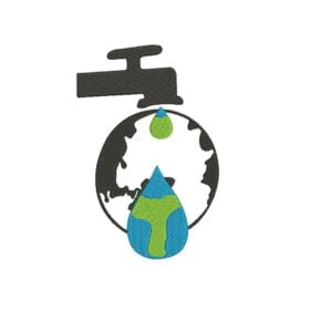 Matriz De Bordado Torneira Pingando Na Terra Para Bordar.