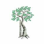 Matriz De Bordado Árvore Ortopedia para bordar. Símbolo