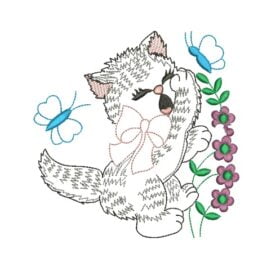 Matriz De Bordado Gato Contorno para bordar.