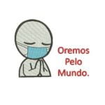 Matriz De Bordado Oremos Pelo Mundo Para Bordar. Bonequinho de Máscara