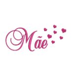 Matriz De Bordado Mãe Com Corações para bordar. Escrita.