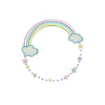 Matriz De Bordado Arco-íris com Estrelas para bordar com Nuvens.