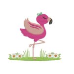 Matriz De Bordado Flamingo no Jardim para bordar.