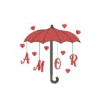 Matriz De Bordado Guarda Chuva de amor para bordar
