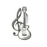 Matriz De Bordado Violão Com Clave De Sol para bordar.