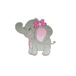 Matriz De Bordado Elefante com Laço para bordar.