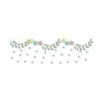 Matriz De Bordado Florzinha Colorida Poá com Ramo para bordar. 