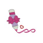 Matriz De Bordado Lápis Com Laço Para Bordar