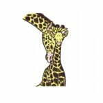 Matriz De Bordado Girafa com filhote para bordar. Girafinha