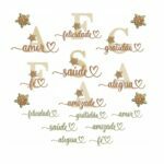 Matriz De Bordado Palavras Pano de Prato