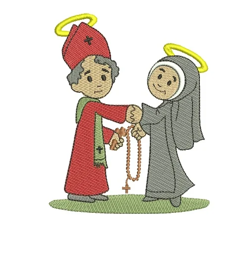 matriz de bordado - santo agostinho e santa mônica