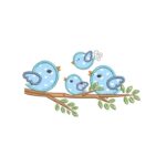 Matriz De Bordado Passarinhos no Galho em aplique para bordar