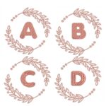 Matriz de Bordado – Alfabeto Moldura Folhas