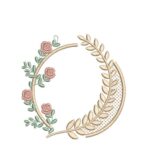 Matriz De Bordado Moldura flores ramo para bordar