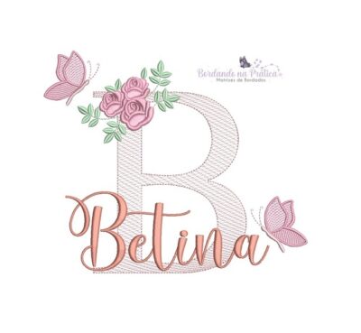 Matriz De Bordado Coleção 120 nomes Borboletas com flores para bordar