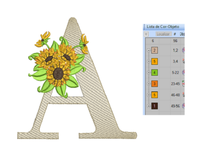 Matriz de Bordado Alfabeto Girassol - Imagem 7