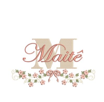 Matriz de Bordados 125 Nomes Flores Menina - Imagem 6