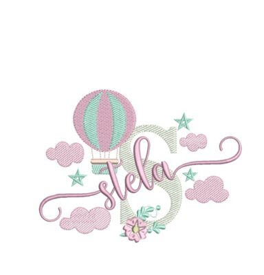 Matriz de Bordado 100 Nomes Prontos Balão Menina - Imagem 5