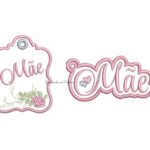 Matriz de bordado chaveiros mae com rosas para bordar