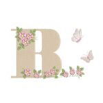 Matriz de Bordado Alfabeto Jardim Flores Borboletas - Imagem 5