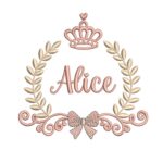 Matriz de Bordado – Coleção Nomes Moldura Coroa Menina - Imagem 4