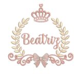 Matriz de Bordado – Coleção Nomes Moldura Coroa Menina - Imagem 3