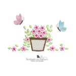 matriz de bordado Cesta com flores para bordar BP