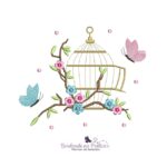 matriz de bordado Gaiola com flores para bordar BP