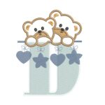 Matriz de Bordado Alfabeto Ursinho Varal - Imagem 8