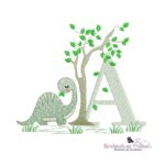 matriz de bordado Alfabeto Dinossauro letra A para bordar BP