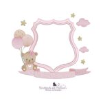 matriz de bordado brasão ursinha balão para bordar BP