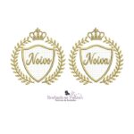 matriz de bordado coleção Noivo Noiva moldura coroa aplique para bordar BP